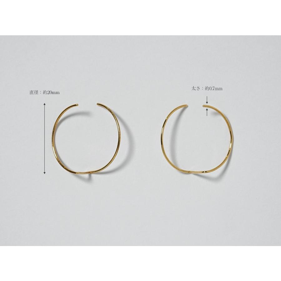 美品 RAPA K18 ハーフ チェーン ハーフ フープ ピアス サークル ラパ