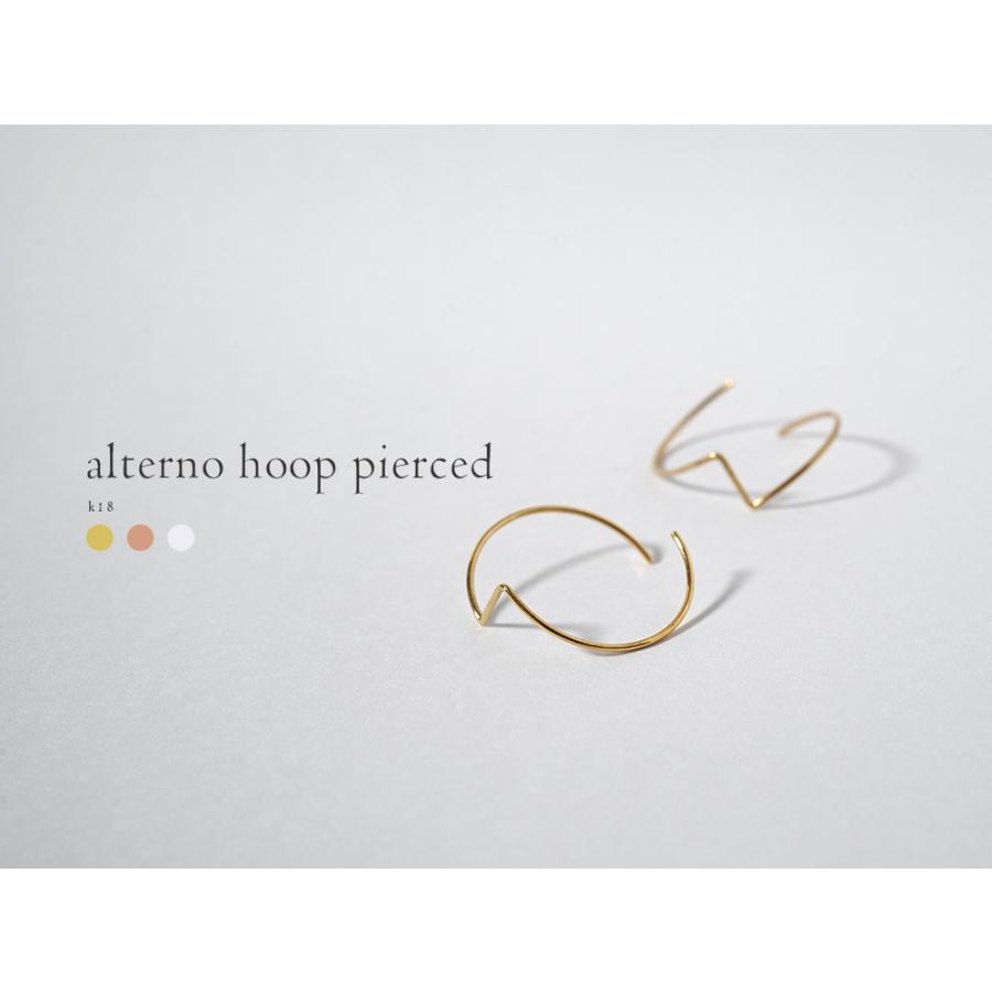 K18 アルテルノ フープピアス レディース 2way 金線 ゴールド 18K 18金