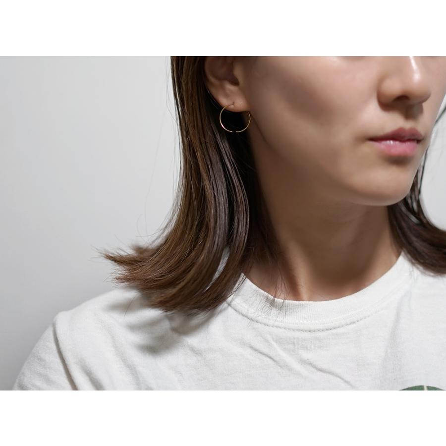 K18 アルテルノ フープピアス レディース 2way 金線 ゴールド 18K 18金