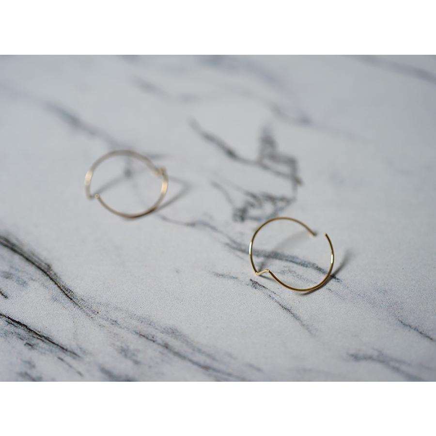 K18 アルテルノ フープピアス レディース 2way 金線 ゴールド 18K 18金
