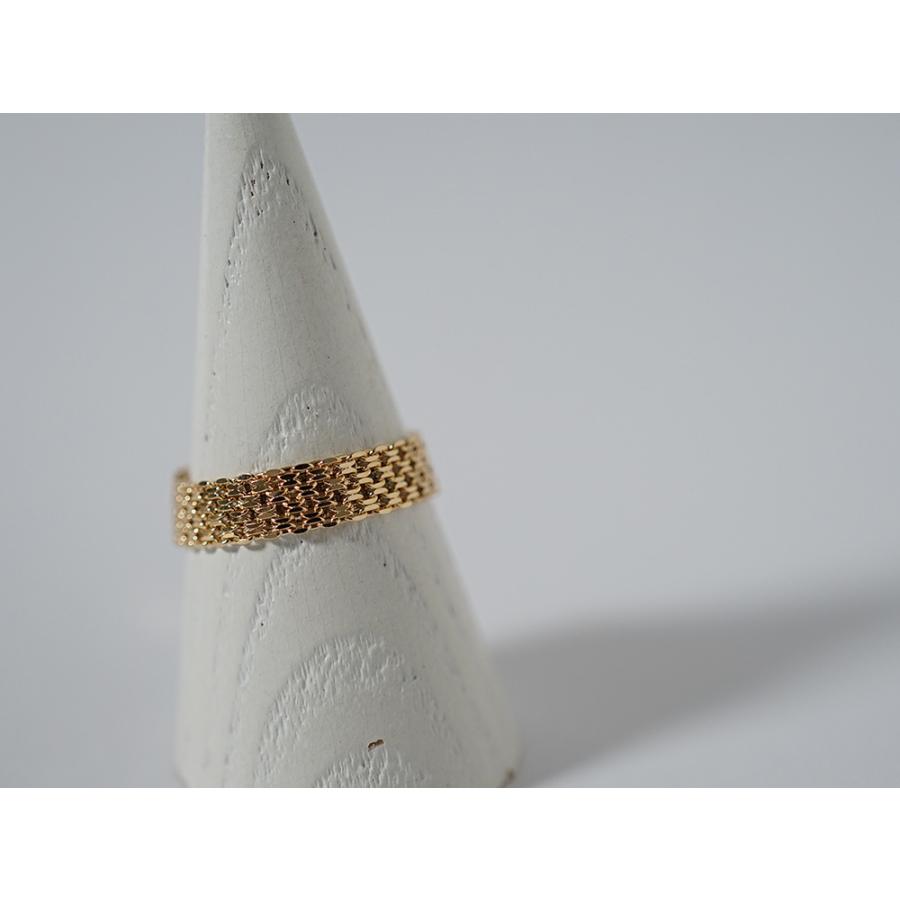 K18 ビスマルク チェーンリング 5.0mm 5列 レディース メンズ 男性用