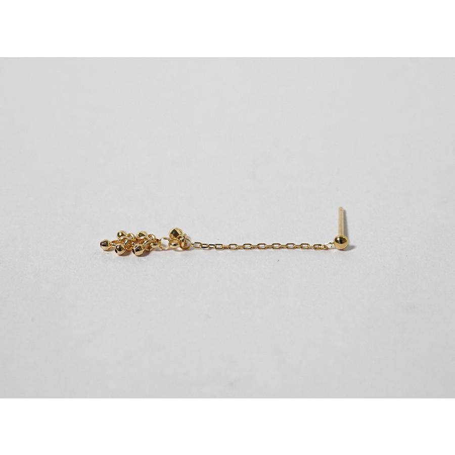 K18 ミラーボール チェーンピアス レディース 女性用 ゴールド 18K 18