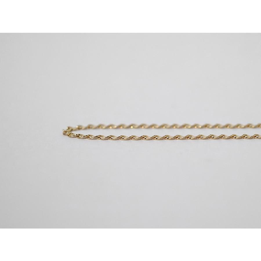K18 ツイスト エクレア ネックレスチェーン 1.8mm レディース 女性用 ファンタジア チェーン ツイストチェーン ペタルチェーン rpu101921の画像
