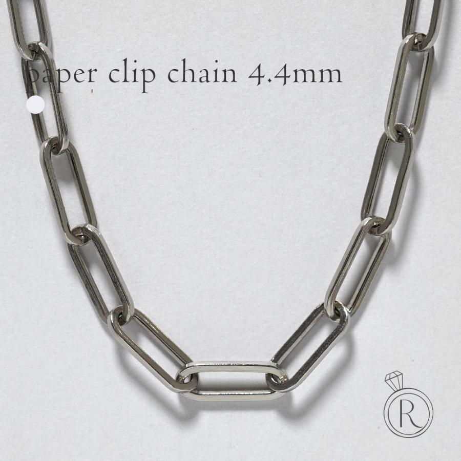 Pt ペーパークリップ ネックレスチェーン 4.4mm チェーンネックレス
