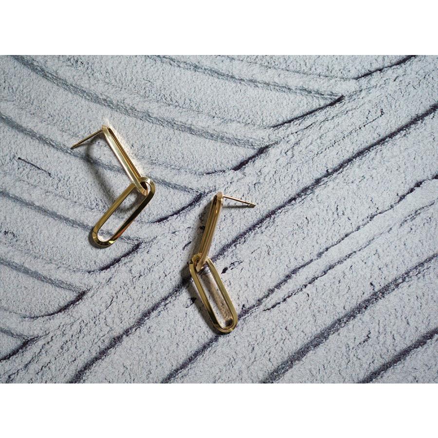 K18 ロングラディアントチェーン ピアス レディース 女性用 18K 18金 ゴールドピアス ペーパークリップチェーン チェーンピアス 大振り rpu100323