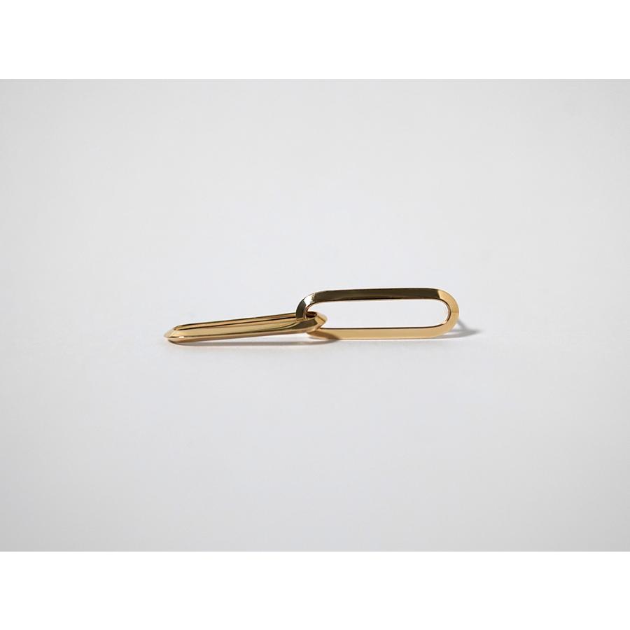 K18 ロングラディアントチェーン ピアス レディース 女性用 18K 18金 ゴールドピアス ペーパークリップチェーン チェーンピアス 大振り rpu100323