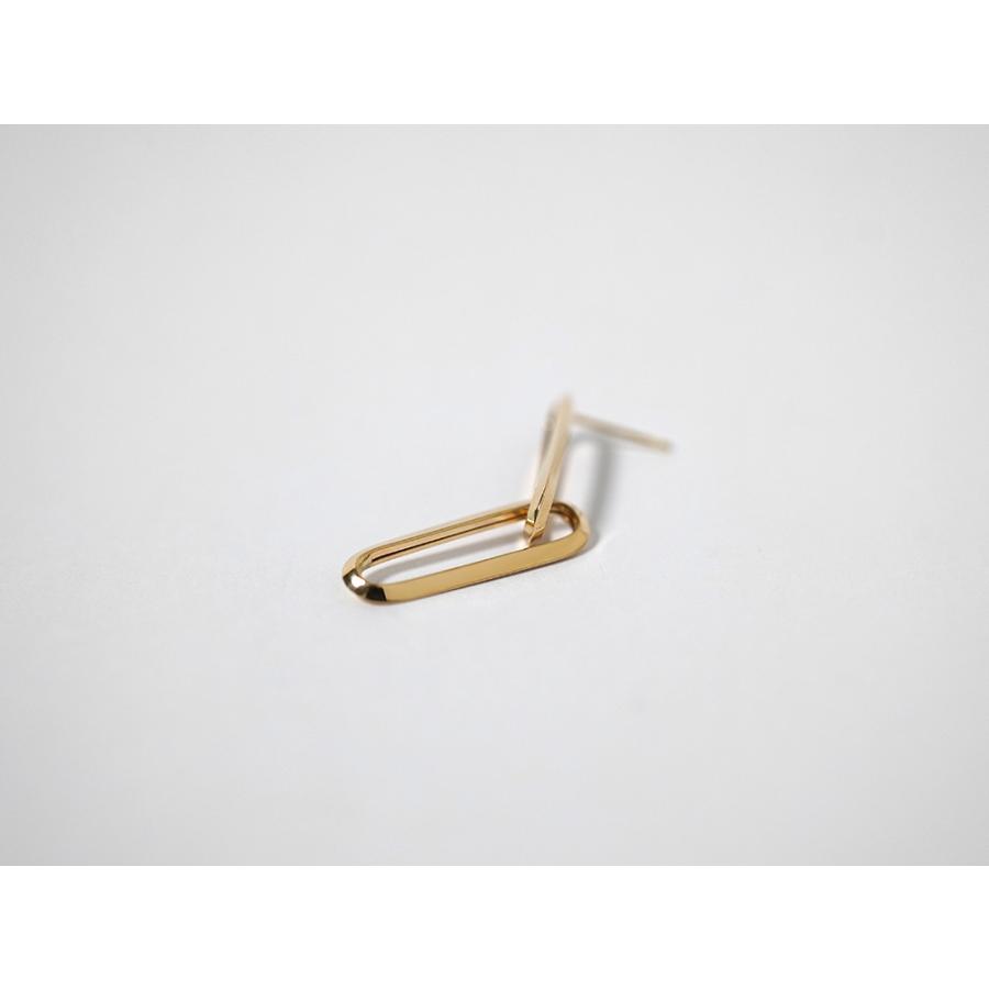 K18 ロングラディアントチェーン ピアス レディース 女性用 18K 18金 ゴールドピアス ペーパークリップチェーン チェーンピアス 大振り rpu100323