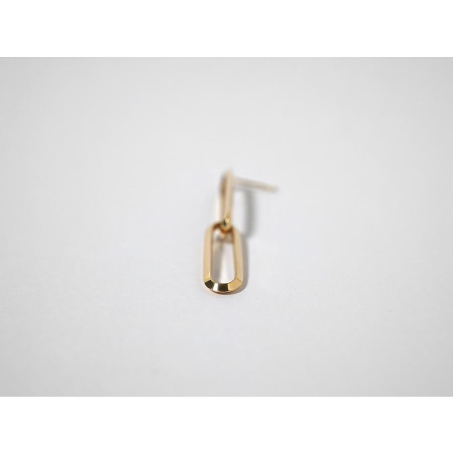 K18 ロングラディアントチェーン ピアス レディース 女性用 18K 18金 ゴールドピアス ペーパークリップチェーン チェーンピアス 大振り rpu100323