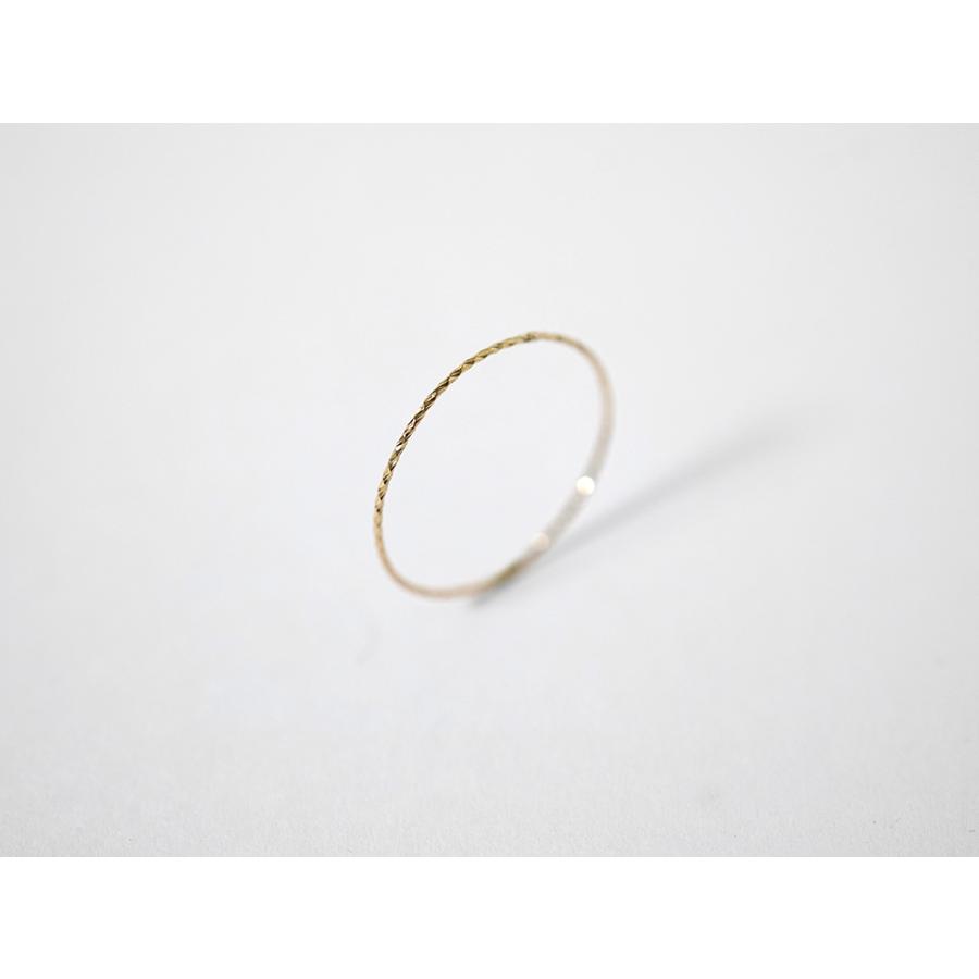 K18 フィルム リング レディース 女性用 18K 18金 華奢 細め 極細 指輪 金線 カットリング スタックリング 地金リング ピンキーリング rpaprg3522の画像