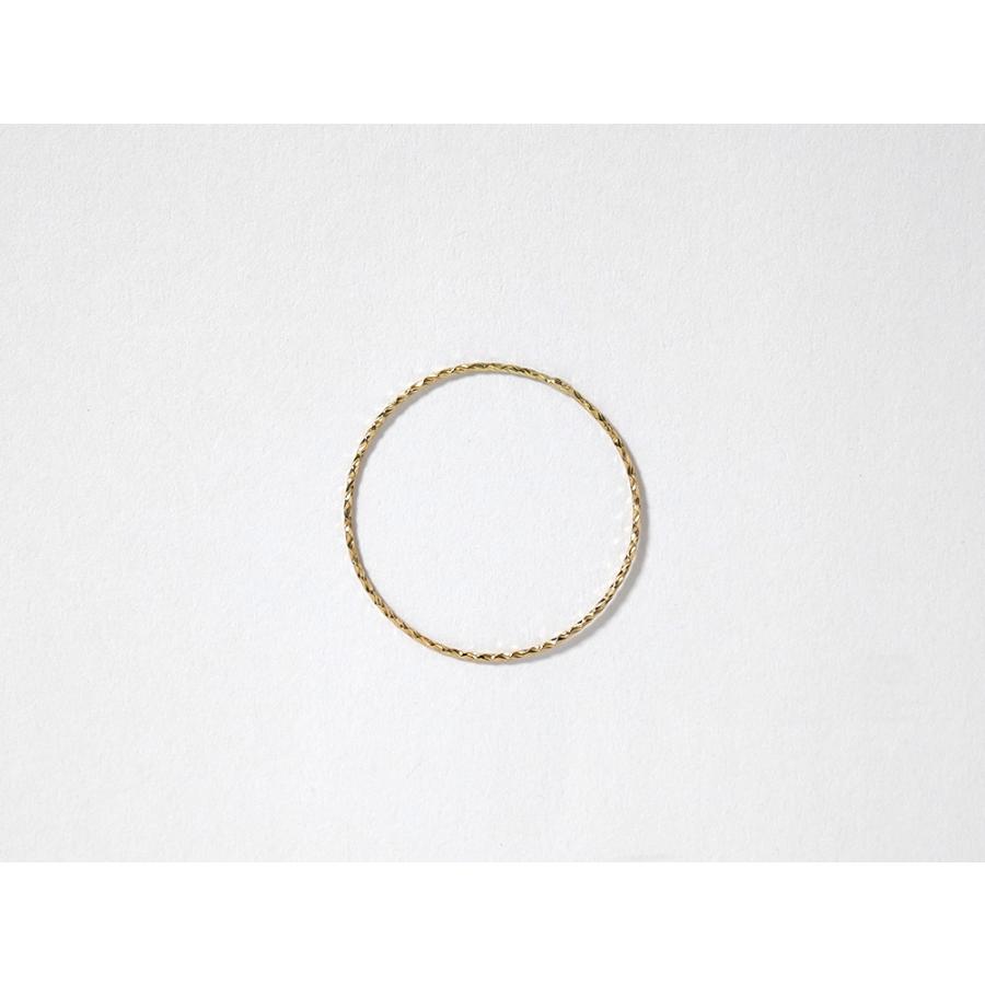 K18 フィルム リング レディース 女性用 18K 18金 華奢 細め 極細 指輪 金線 カットリング スタックリング 地金リング ピンキーリング rpaprg3522の画像