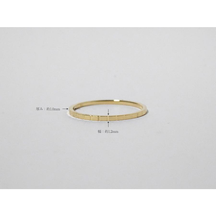 K18 フラット カット リング レディース 女性用 18K 18金 Pt ゴールド プラチナ スクエアカットリング スタックリング 地金リング 重ね付け rpaprg3022の画像