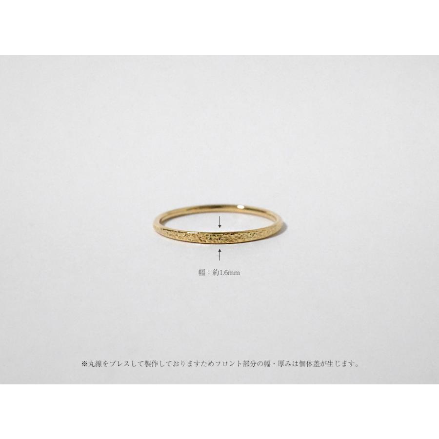 K18 ハーフ ハラネ リング レディース 指輪 リング プレス 地金リング スタックリング 18K 18金 スタッキング スターダスト仕上げ rpaprg4622の画像