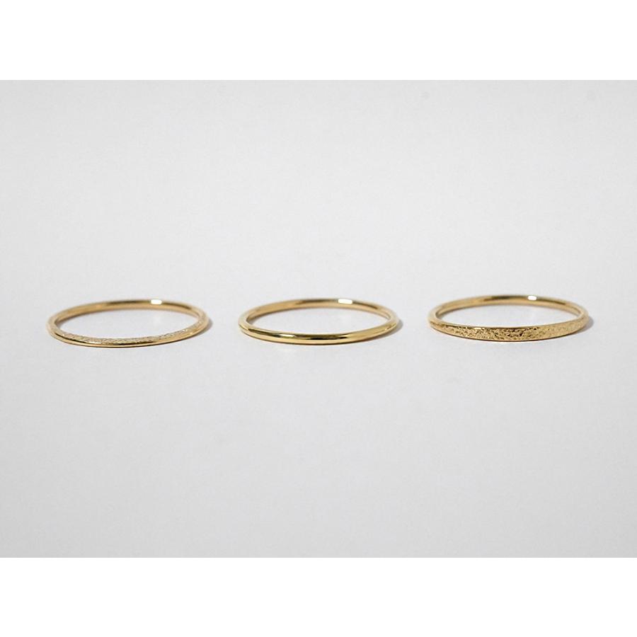 K18 ハーフ ハラネ リング レディース 指輪 リング プレス 地金リング スタックリング 18K 18金 スタッキング スターダスト仕上げ rpaprg4622の画像