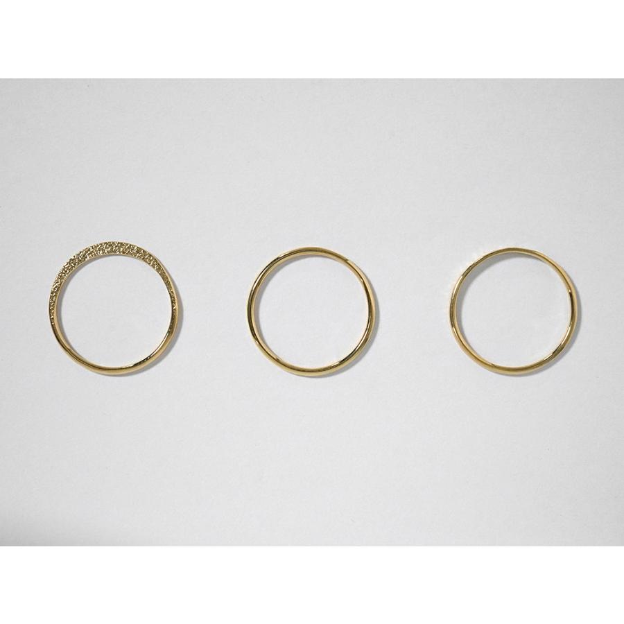 K18 ハーフ ハラネ リング レディース 指輪 リング プレス 地金リング スタックリング 18K 18金 スタッキング スターダスト仕上げ rpaprg4622の画像