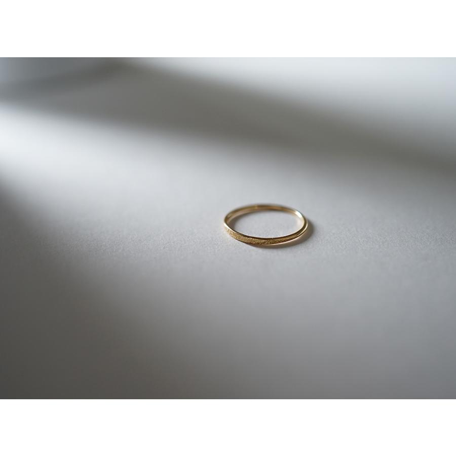 K18 ハーフ ハラネ リング レディース 指輪 リング プレス 地金リング スタックリング 18K 18金 スタッキング スターダスト仕上げ rpaprg4622の画像