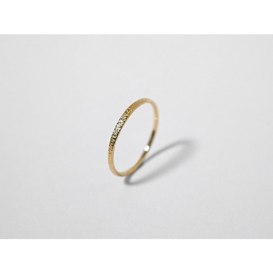 K18 ハーフ ハラネ リング レディース 指輪 リング プレス 地金リング スタックリング 18K 18金 スタッキング スターダスト仕上げ rpaprg4622の画像