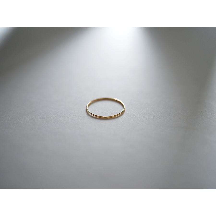 K18 シン リング 0.8mm レディース 指輪 リング プレス 地金リング 丸線 スタックリング 18K 18金 スタッキング 金線 ペアリング 細身リング rpaub9322の画像