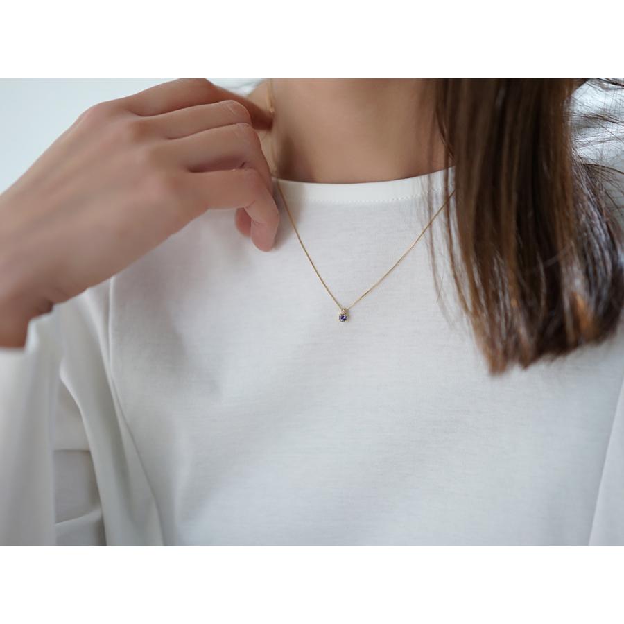 K18 タンザナイト×ダイヤモンド ネックレス クラシカルなデザインが引