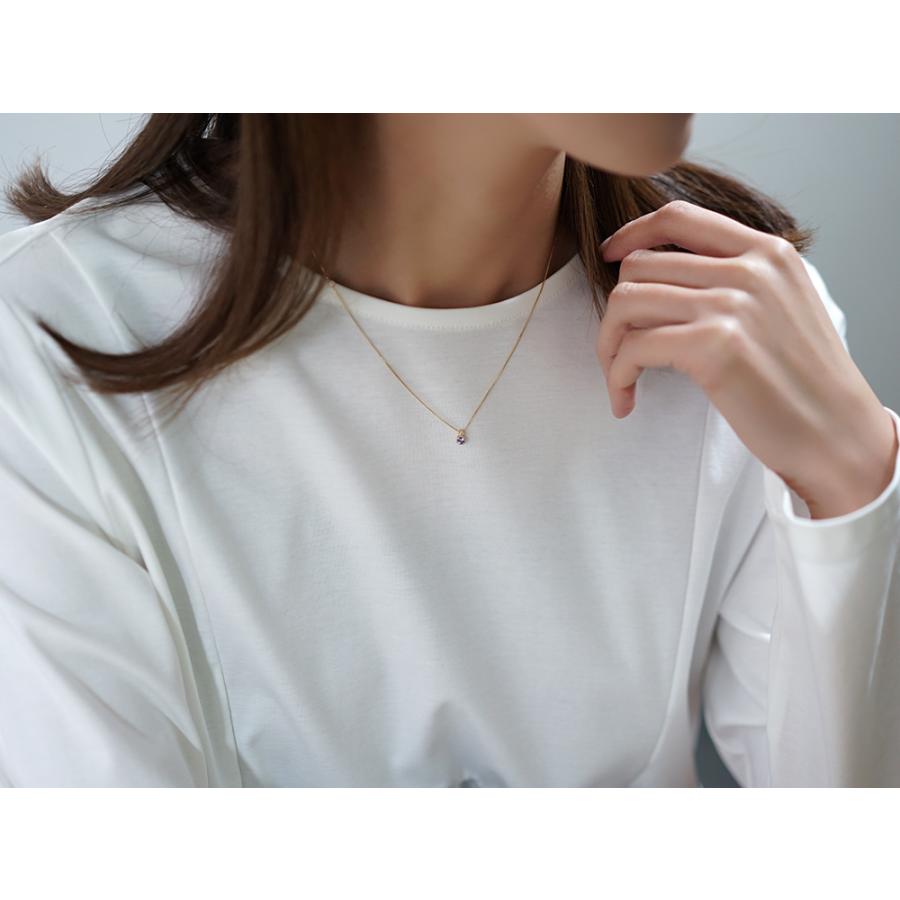 K18 タンザナイト×ダイヤモンド ネックレス クラシカルなデザインが引