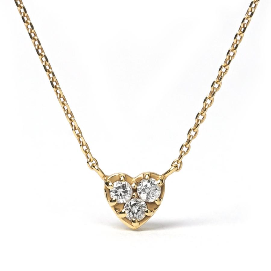 K18 ダイヤモンド プチハート ネックレス レディース 首飾り necklace