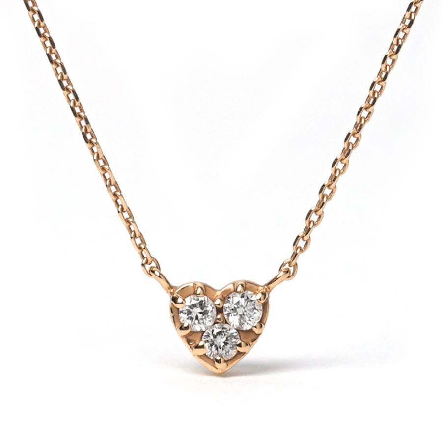 K18 ダイヤモンド プチハート ネックレス レディース 首飾り necklace