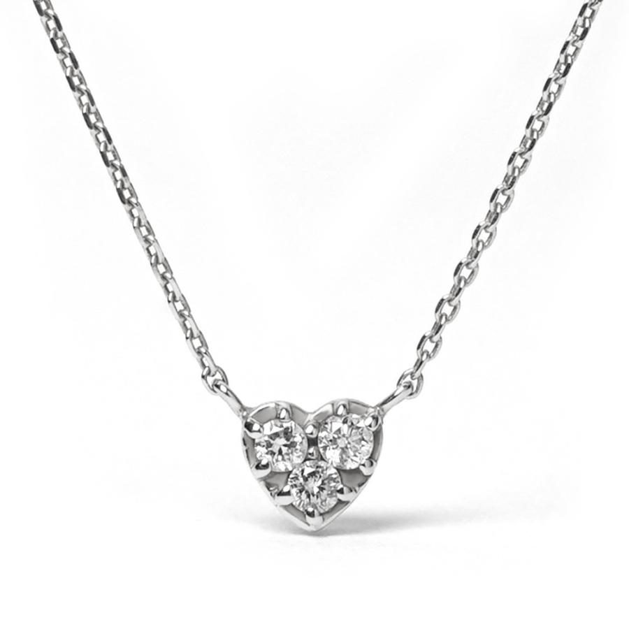 k18wg ダイヤモンド　ハート ネックレス K18 ダイヤモンド プチハート ネックレス レディース 首飾り necklace