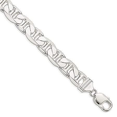 特別価格Solid 925 Sterling Silver Men's 11.5mm Anchor Mariner Chain Bracelet - with好評販売中