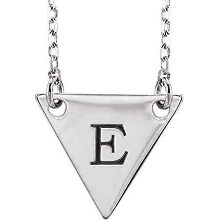 特別価格Solid 14k White Gold Geometric Facet Triangle Charm Pendant Chain Necklace 好評販売中