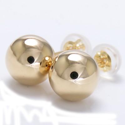 ピアス K18 8mm 地金 ボール ニッケルフリー 送料無料 軸太 0.9mm 0.8ミリ 8ミリ玉 18金 シンプルピアス 高評価 | 