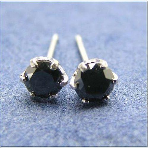 K18WGブラックダイヤピアス 4月]K18WGブラックダイヤモンド/ダイヤモンドピアス