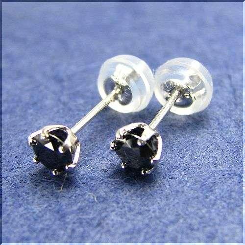 K18WGブラックダイヤピアス 4月]K18WGブラックダイヤモンド/ダイヤモンドピアス