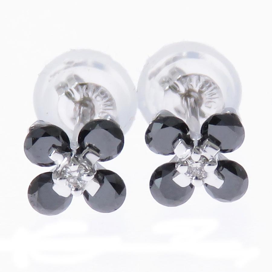 K18 ブラックダイヤ ピアス K18金 プラチナ ブラックダイヤモンド ボディピアス・軟骨ピアス