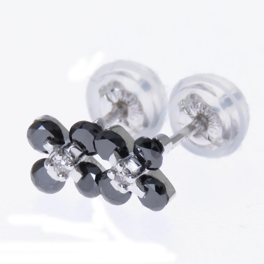 K18 ブラックダイヤ ピアス ピアス ブラックダイヤ K18 ダイヤモンド フラワー : ジュエリー
