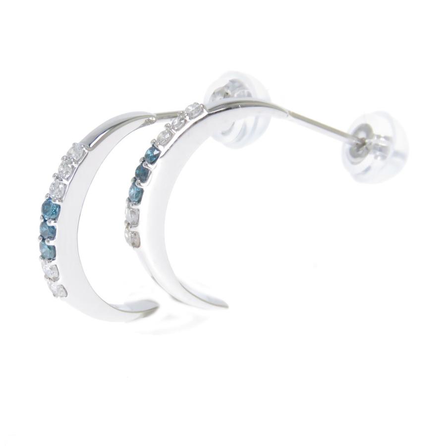 ブルーダイヤモンド ダイヤモンド ハーフフープピアス G型ピアス  