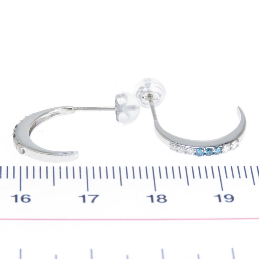 ブルーダイヤモンド ダイヤモンド ハーフフープピアス G型ピアス  