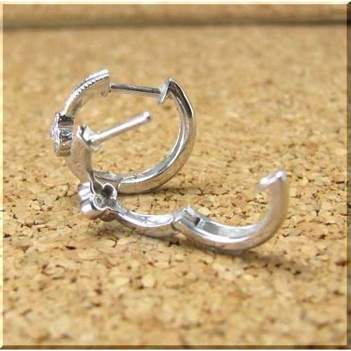 Ｋ１８ＷＧ　　ダイヤフープピアス 楽天市場】K18ホワイトゴールド中折れ式ダイヤフープピアス(14mm