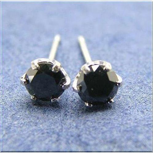 ブラックダイヤモンド ピアス プラチナ スタッド 0.50ct Pt900