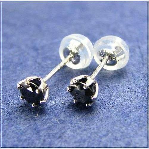 ブラックダイヤモンド ピアス プラチナ スタッド 0.50ct Pt900