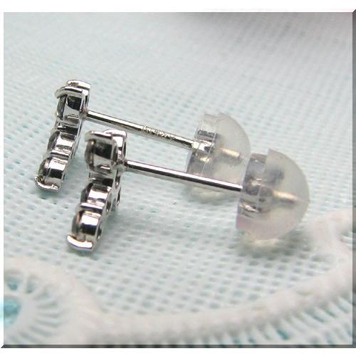 ブラックダイヤ ピアス K10WG ブラックダイヤモンド クロス