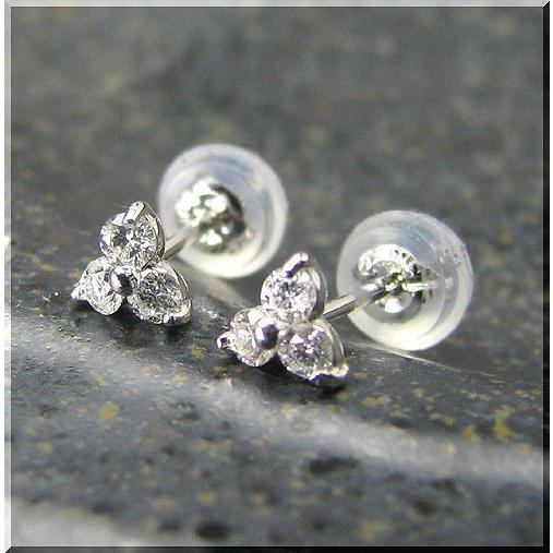 K10 ダイヤモンド ピアス 金 ホワイトゴールド WG ピアス K10WG ホワイトゴールド ダイヤモンド フラワー ピアス