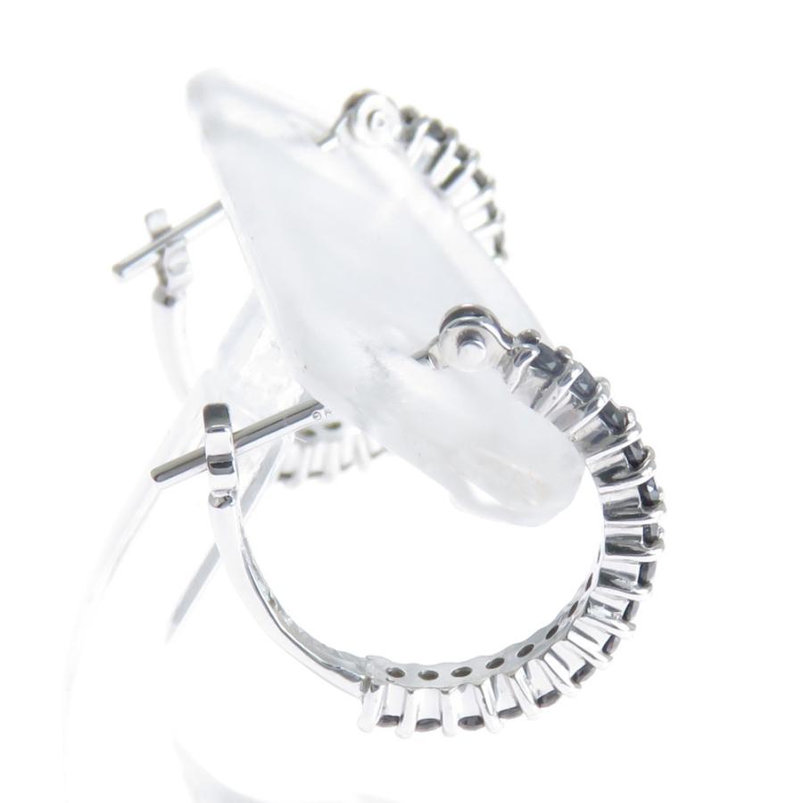 フープピアス ブラックダイヤモンド クロッシングタイプ K10 K18