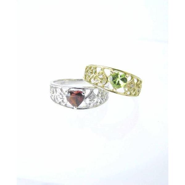 K18ゴールド ハート型リング ペリドット ペリドット ハート リング K18イエローゴールド : ジュエリー