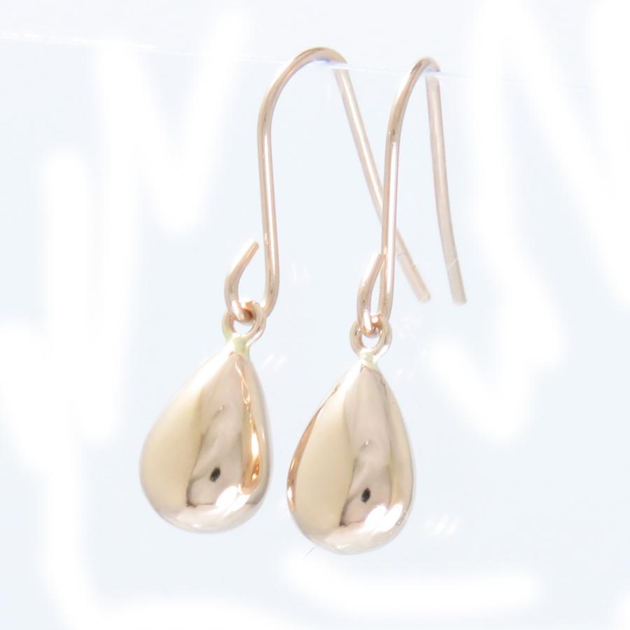 K18PG フックピアス 18金 ツユ つゆ 露 ティアドロップ 雫 しずく