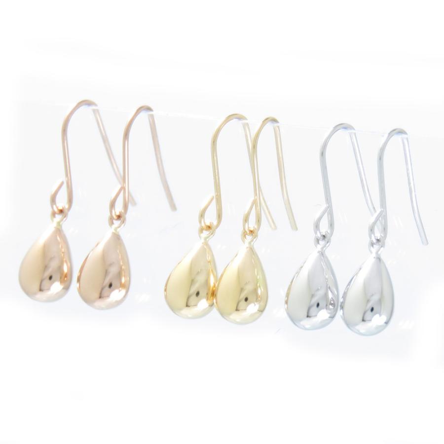 K18PG フックピアス 18金 ツユ つゆ 露 ティアドロップ 雫 しずく