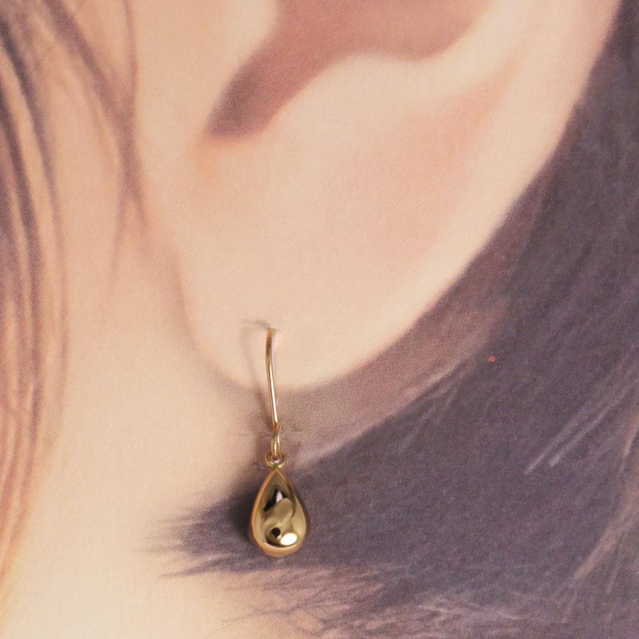 K18PG フックピアス 18金 ツユ つゆ 露 ティアドロップ 雫 しずく