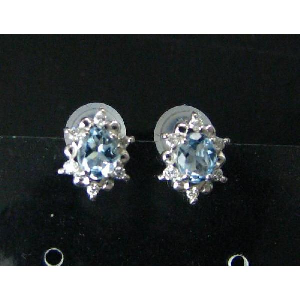 アクアマリン ダイヤモンド 取り巻き ピアス : ジュエリーラピネス