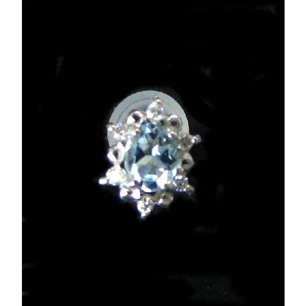 アクアマリン ダイヤモンド 取り巻き ピアス : ジュエリーラピネス