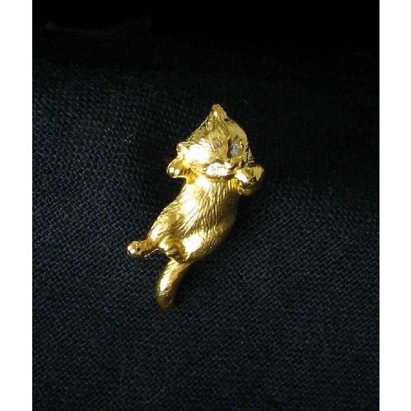 k18 猫 タイピン・ブローチ