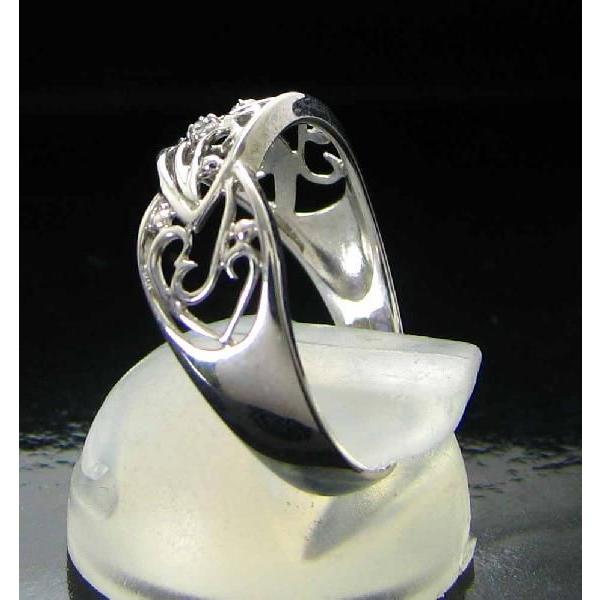 ダイヤモンド リング 指輪 0.03ct 唐草模様 モチーフ プラチナ900の画像