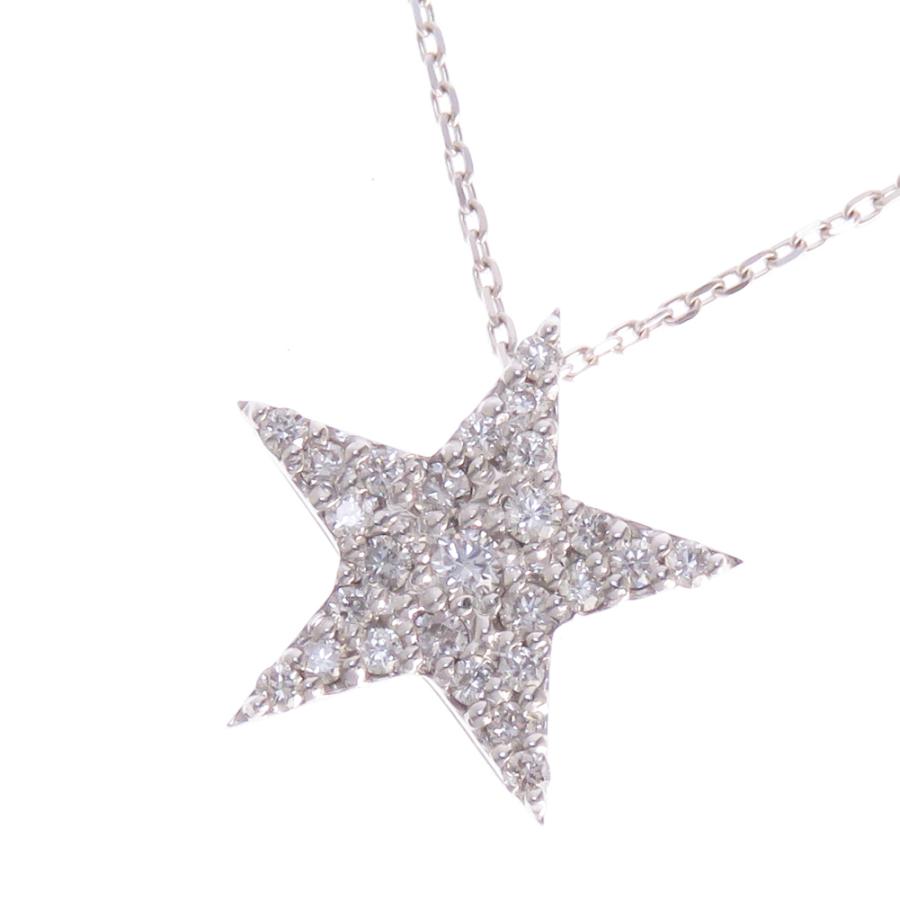 K18 ダイヤモンド スター ペンダントネックレス 0.2ct 星型 ほし K18 ダイヤモンド スター ペンダントネックレス 0.2ct 星型 ほし